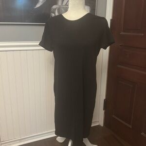 JCrew Black Tshirt Dress 100% Cotton Short Sleeves Size Medium NWT